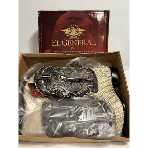 Cowboy Rodeo Boots Exotic Leather Gray Croc print  Men’s 6 - Picture 2 of 8